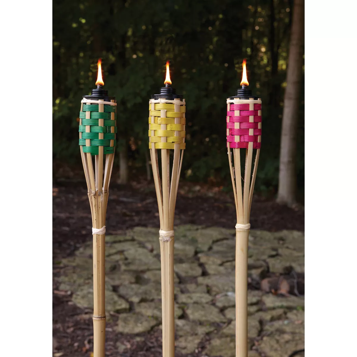 Outdoor Expressions 4 Ft. Assorted Color Bamboo Party Patio Torch - photo 2