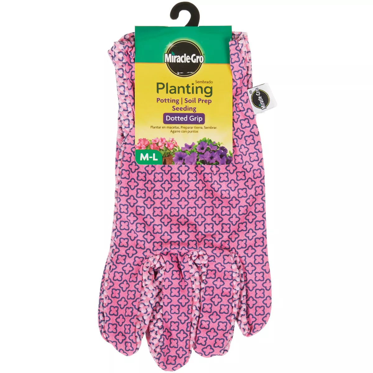 Miracle-Gro Women's Polyester & Cotton Dotted Grip Planting Gloves, Medium/Large - photo 2