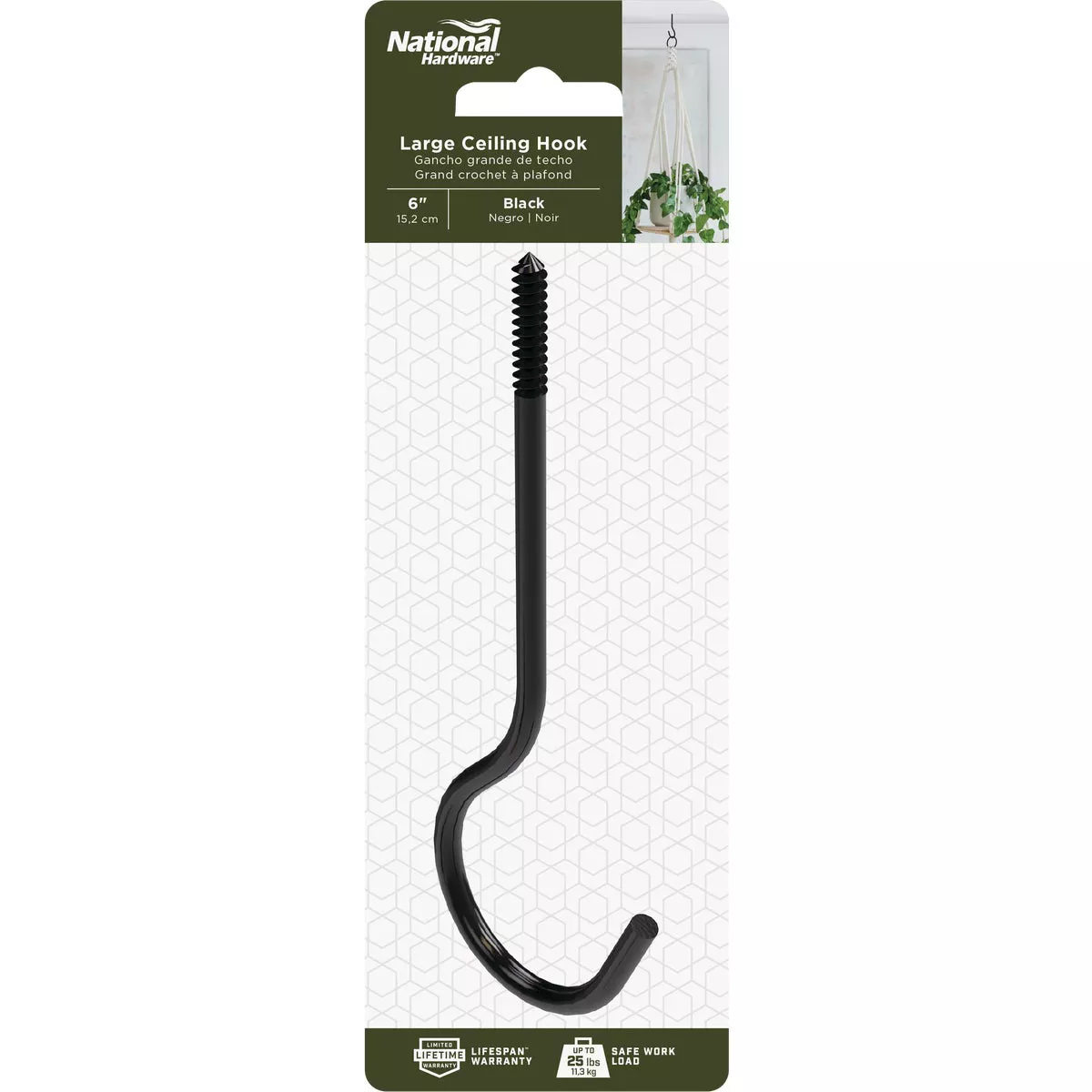 National Hardware 6 In. Black Ceiling Hook - photo 2