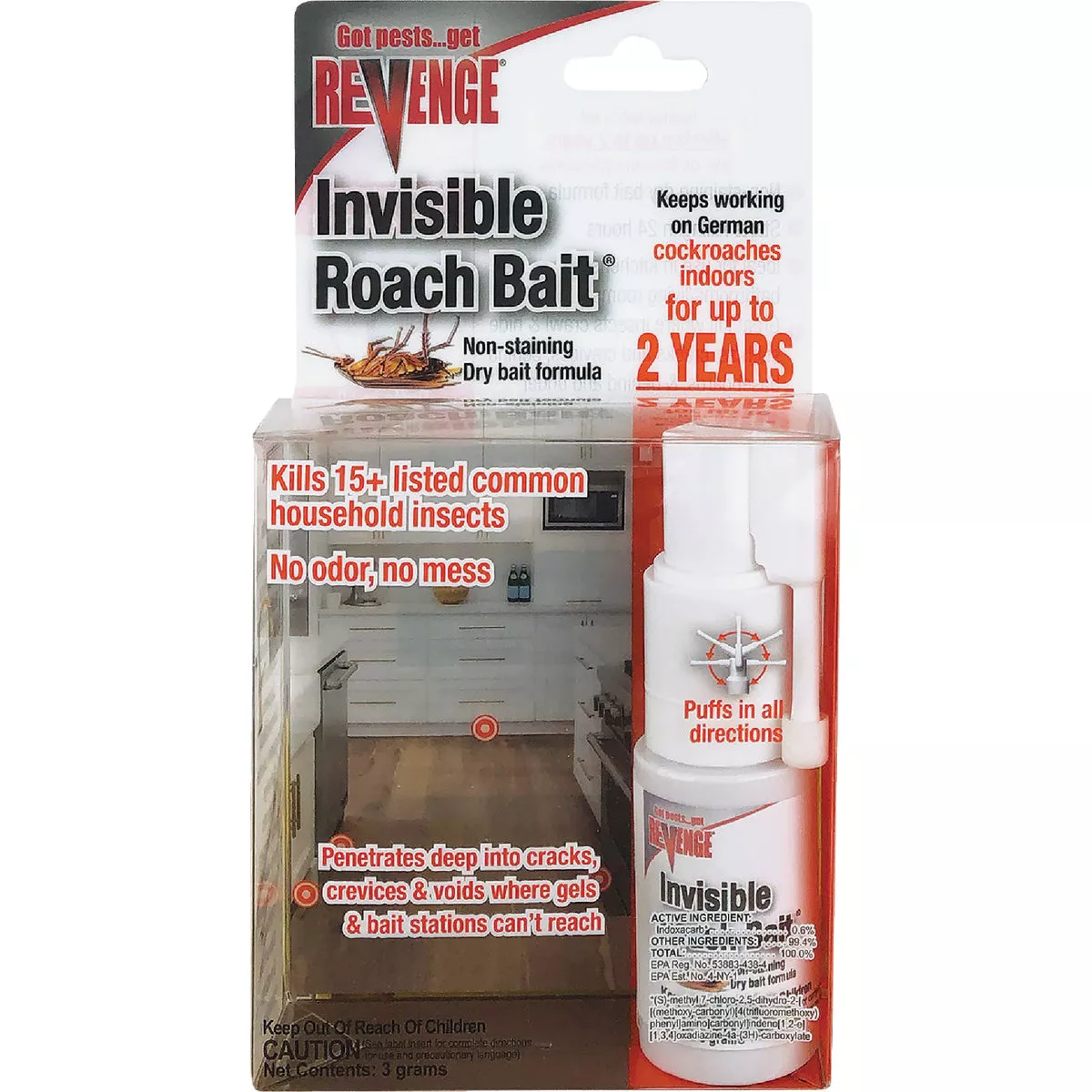REVENGE Invisible Roach Bait with Puffer Applicator