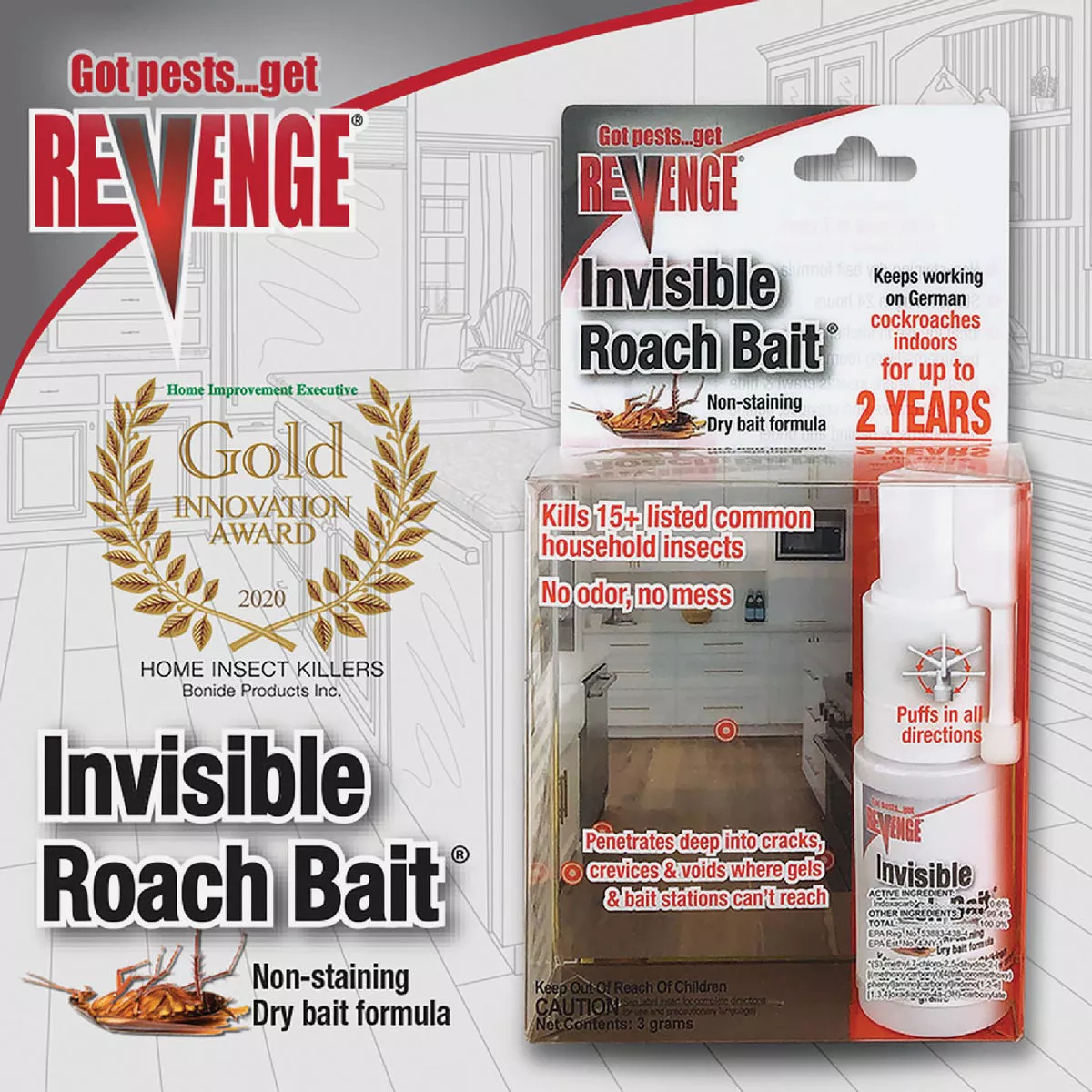 REVENGE Invisible Roach Bait with Puffer Applicator - photo 2