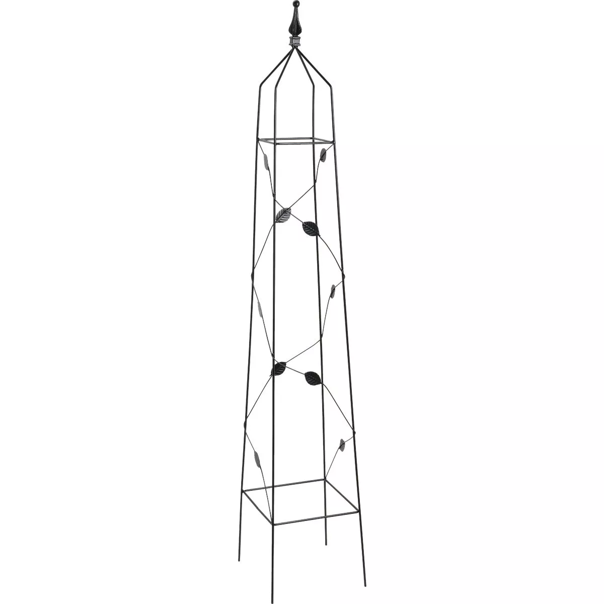 Best Garden 60 In. Black Metal Leaf Obelisk