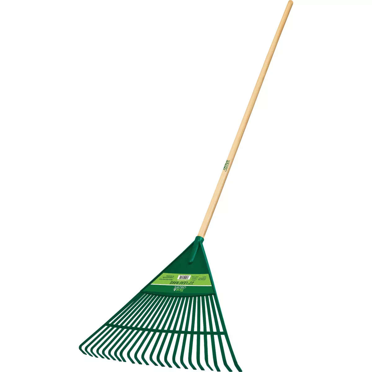 Best Garden 22 In. Poly Leaf Rake with 48 In. Wood Handle (22-Tine)
