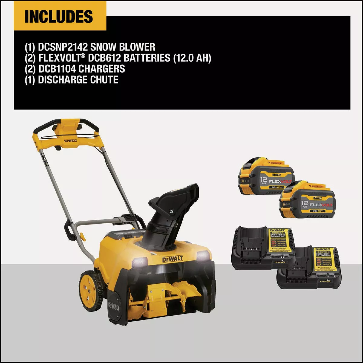 DeWalt 1-Stage Push Snow Thrower Kit with (2) FLEXVOLT 12.0 Ah Batteries & (2) Chargers - photo 3