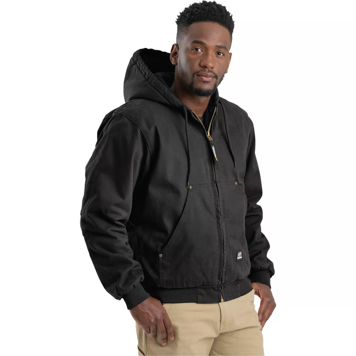 Berne Heartland Men's Medium Black Hooded Work Jacket