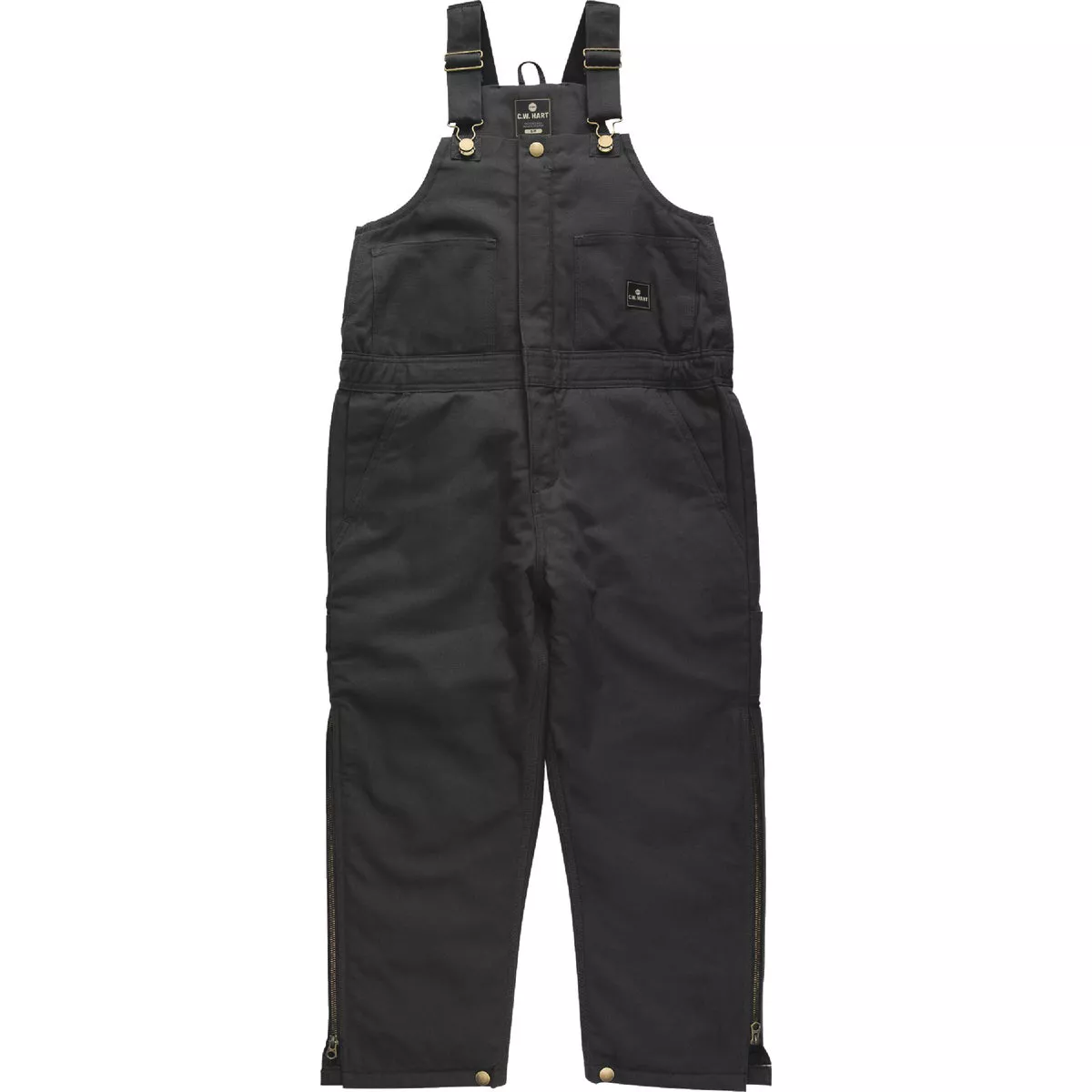 Berne Men's Large Black Heartland Insulated Washed Duck Bib Overalls - photo 2