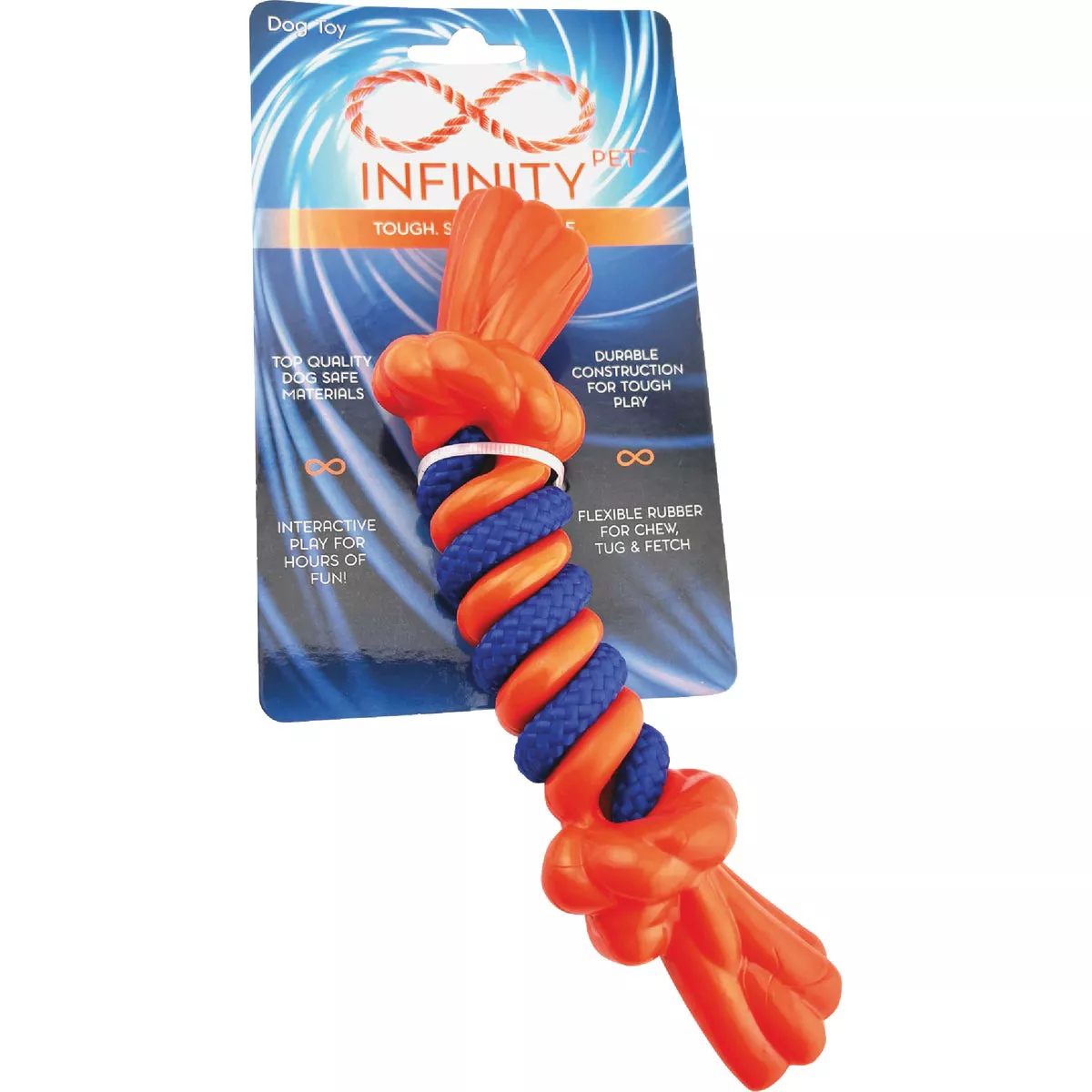 Boss Pet Infinity TPR/Rope Bone Small Orange Dog Toy - photo 2