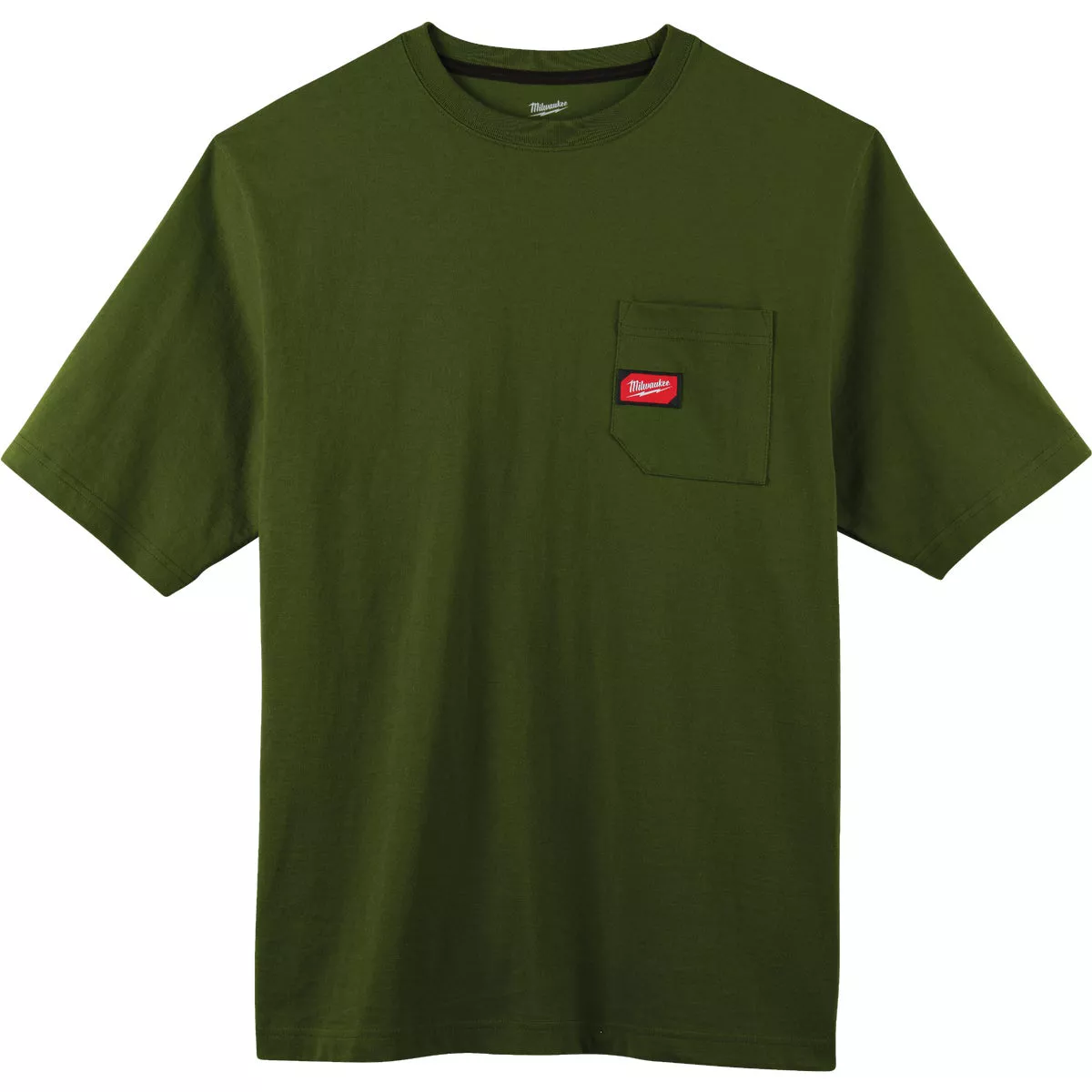 Milwaukee Small Olive Green Short Sleeve Men's Heavy-Duty Pocket T-Shirt - photo 2