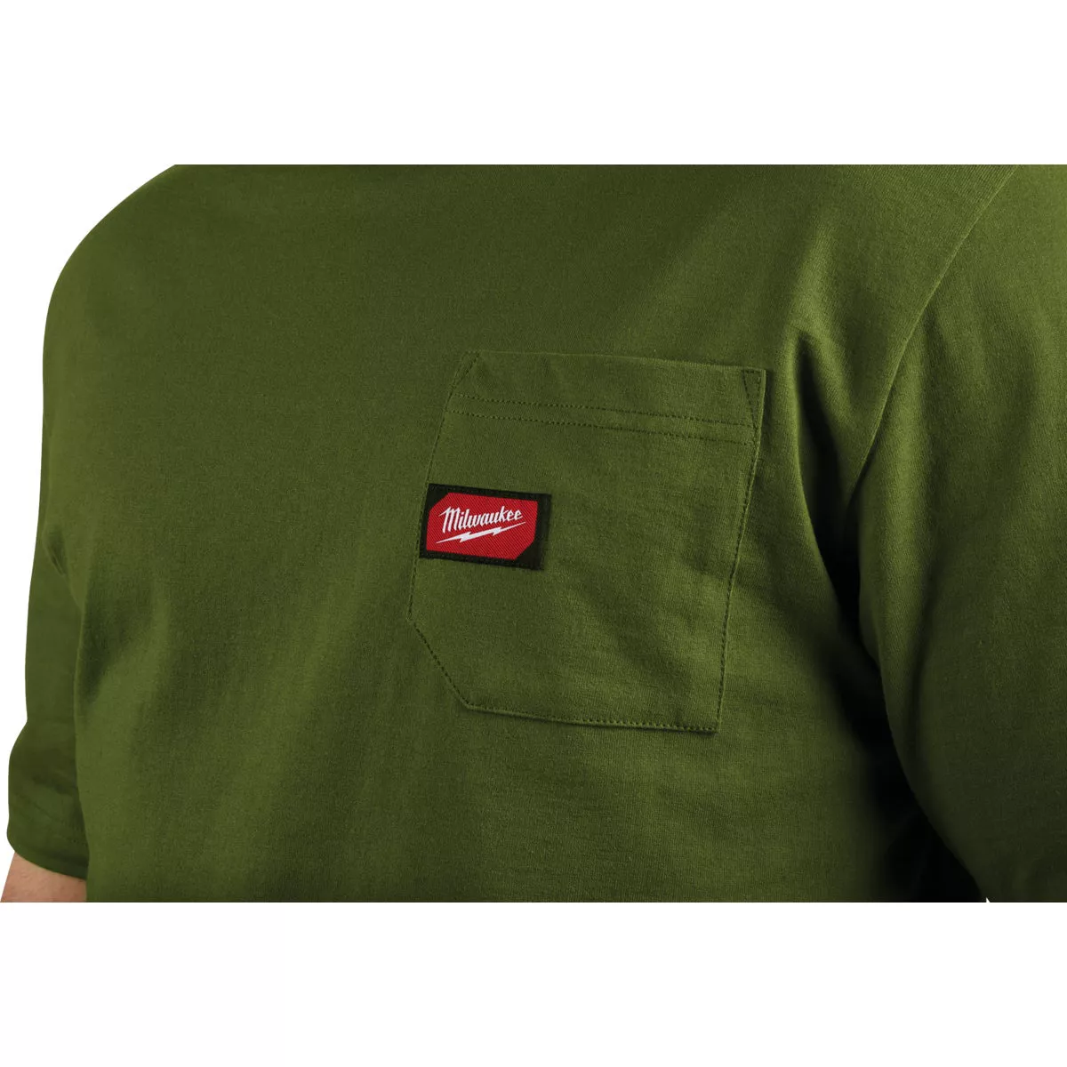 Milwaukee Small Olive Green Short Sleeve Men's Heavy-Duty Pocket T-Shirt - photo 4