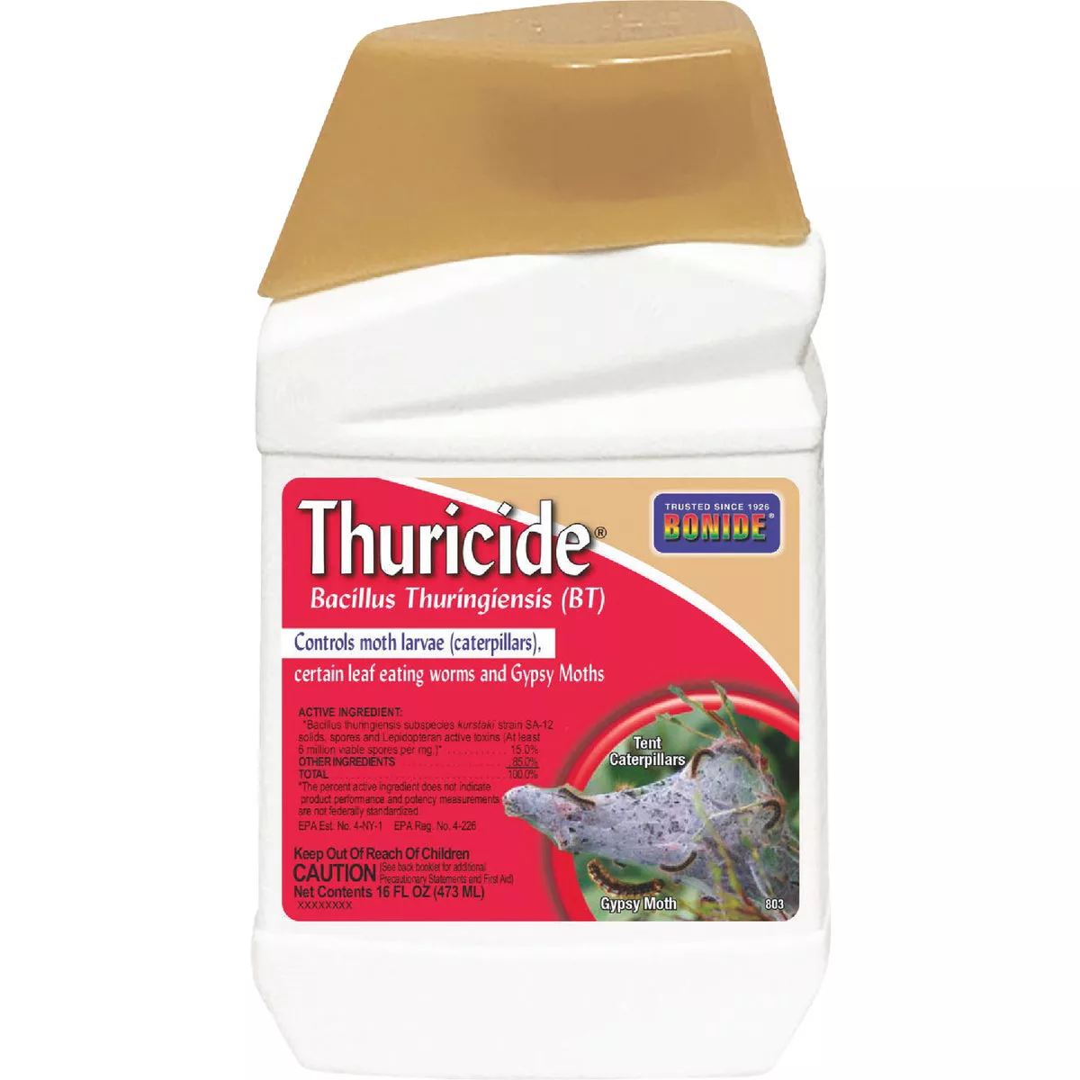 Bonide Thuricide BT 16 Oz. Concentrate Caterpillar, Worm, & Moth Control