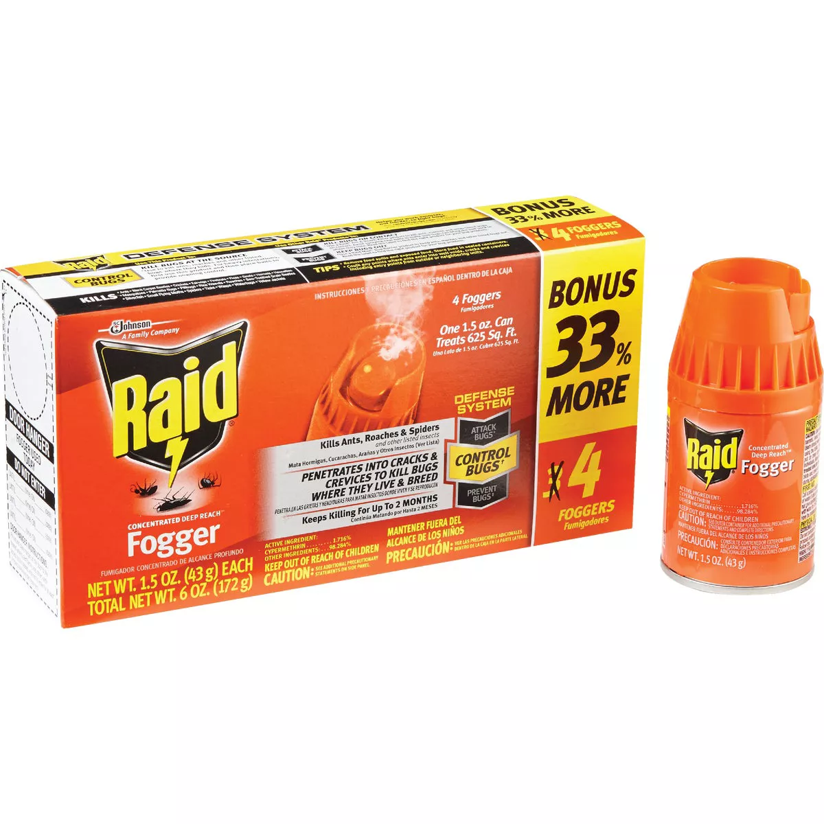 Raid Concentrated Deep Reach 1.5 Oz. Indoor Insect Fogger (4-Pack)