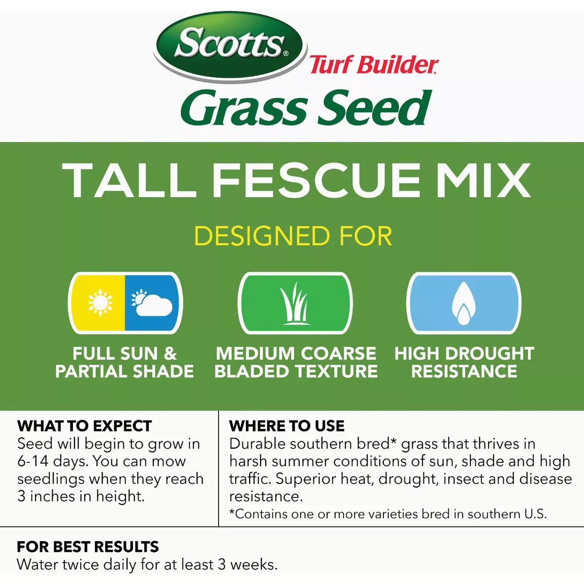 Scotts Turf Builder 3 Lb. 750 Sq. Ft. Tall Fescue Mix Grass Seed - photo 2