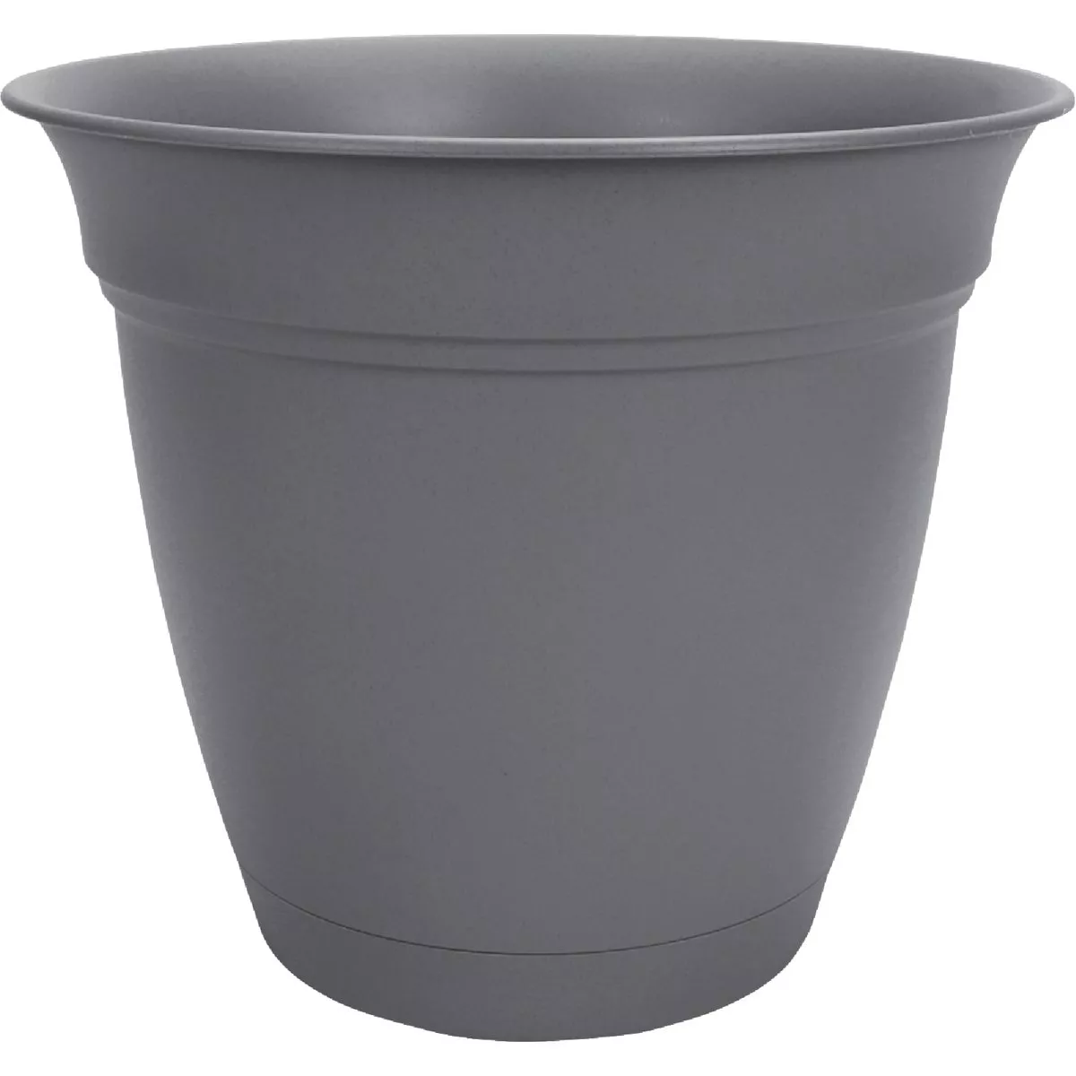 HC Companies Eclipse 10 In. Warm Gray Planter with Saucer