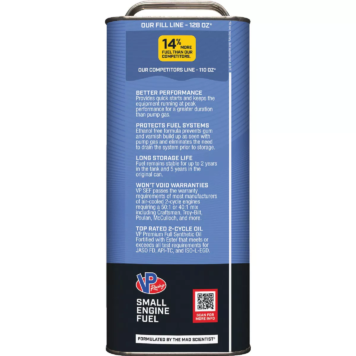 VP Racing Fuels Gal. 40:1/50:1 Ethanol-Free Multi-Mix Gas & Oil Pre-Mix - photo 2