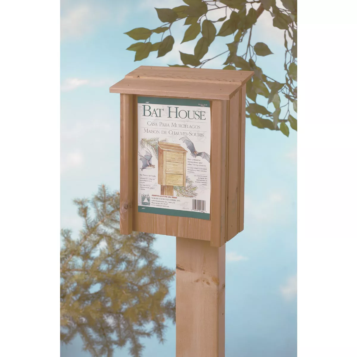 North States 8 In. W. x 15 In. H. x 4.75 In. D. Redwood Bat House - photo 2