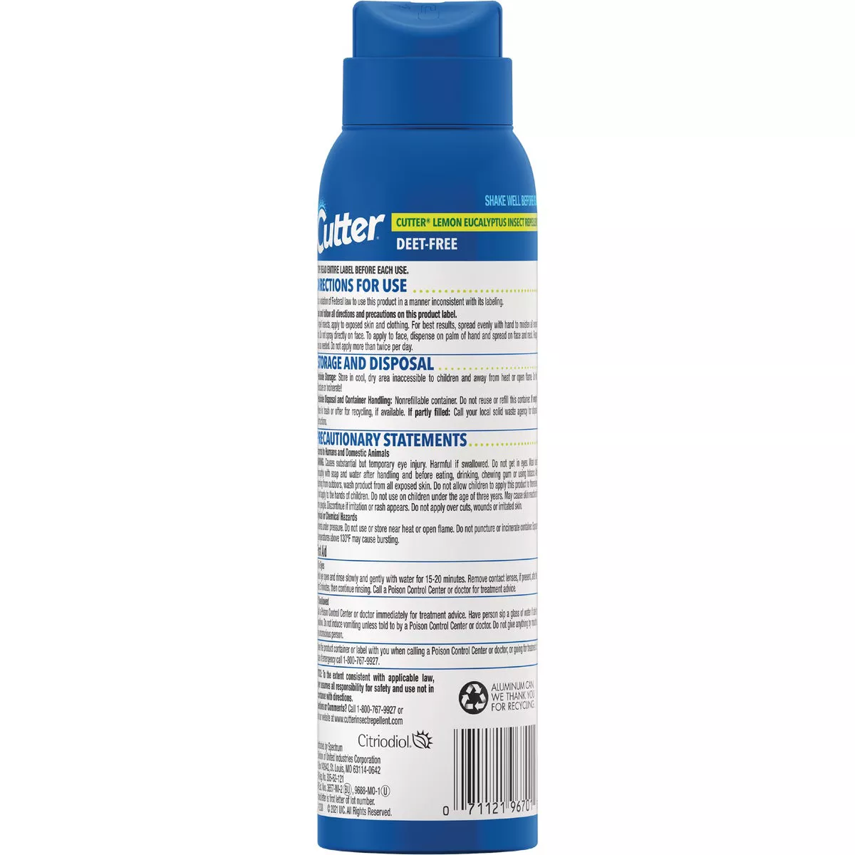 Cutter Lemon Eucalyptus 4 Oz. Insect Repellent Aerosol Spray - photo 2