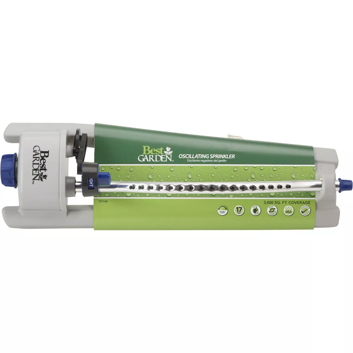 Best Garden Poly 3000 Sq. Ft. Blue & Gray Oscillating Sprinkler - photo 2
