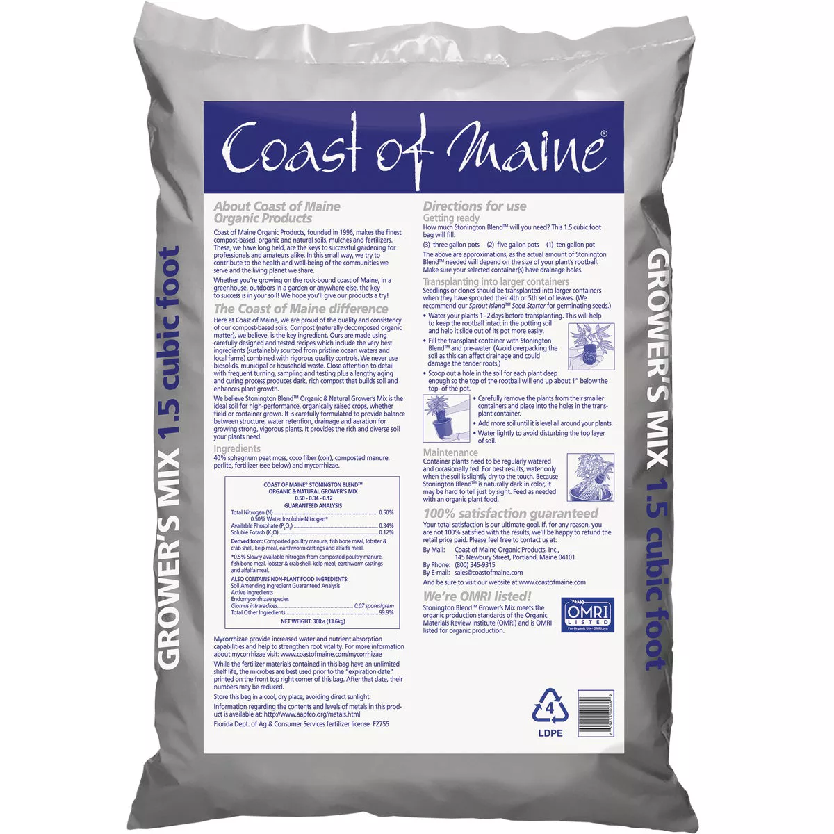 Coast of Maine Stonington Blend 1.5 Cu. Ft. Organic Growers Mix Potting Soil - photo 3