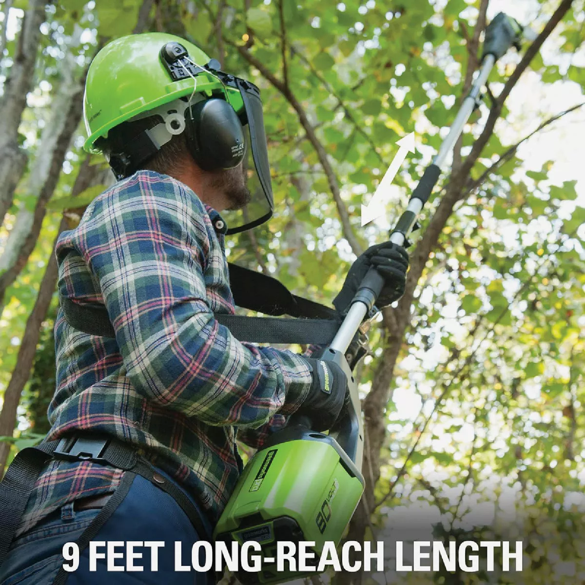 Greenworks 80V 10 In. Brushless Pole Saw with 2.0 Ah Battery & Charger - photo 6