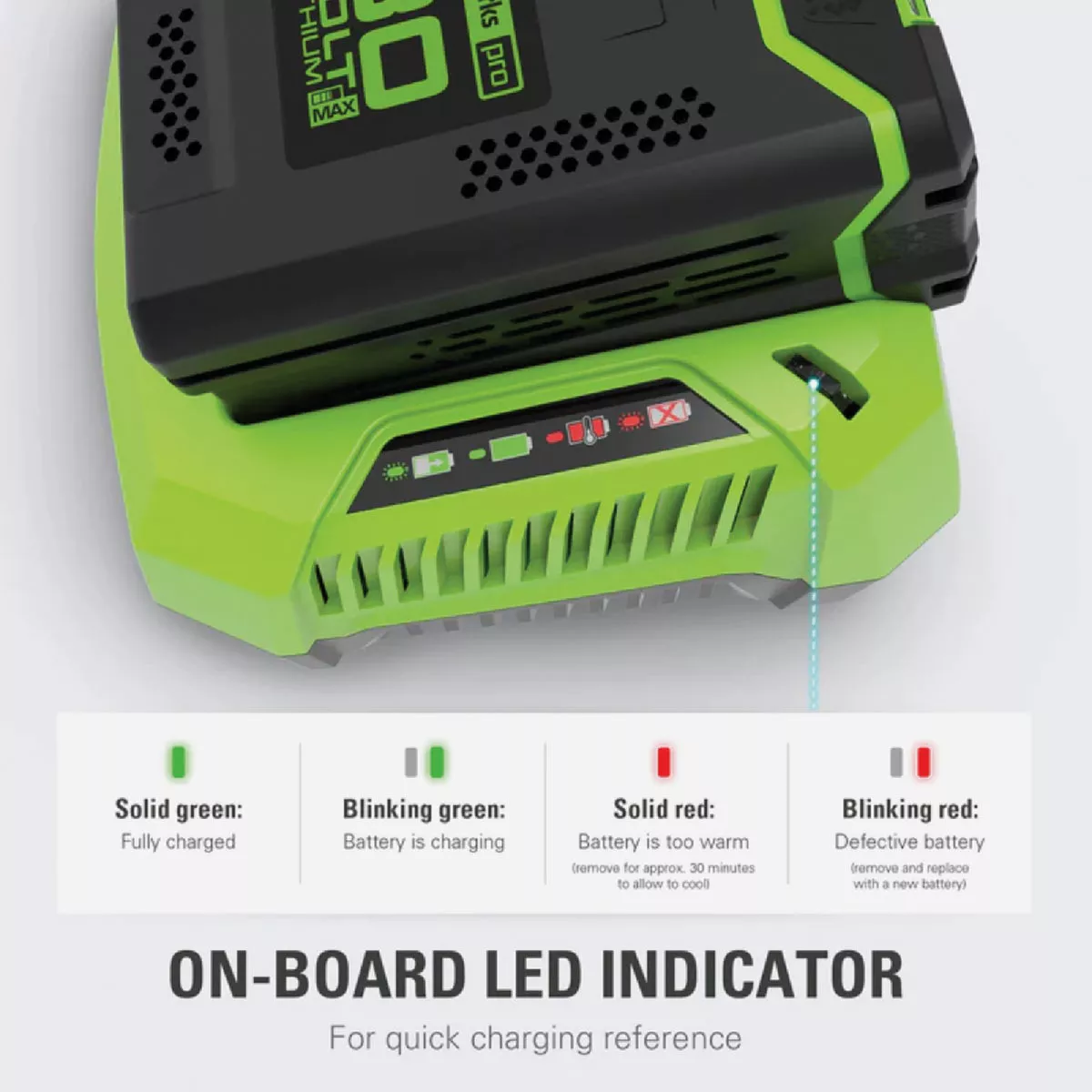 Greenworks 80V Rapid Battery Charger - photo 3
