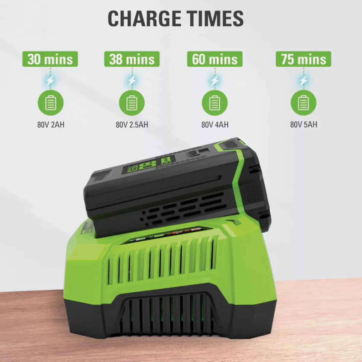Greenworks 80V Rapid Battery Charger - photo 4