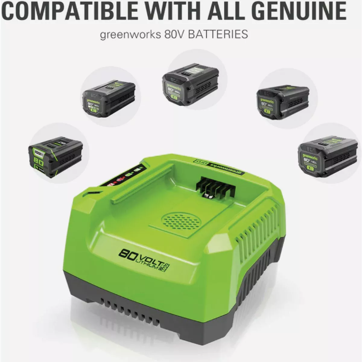 Greenworks 80V Rapid Battery Charger - photo 2