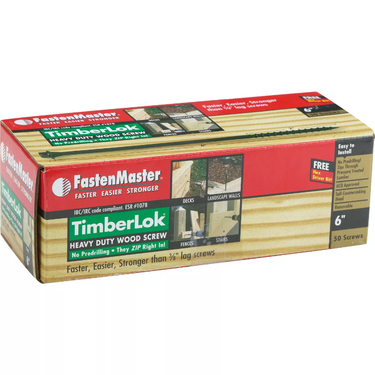 Fastenmaster Timberlok 6 In. Countersunk Hex Washer Structure Screw (50-Count) - photo 2