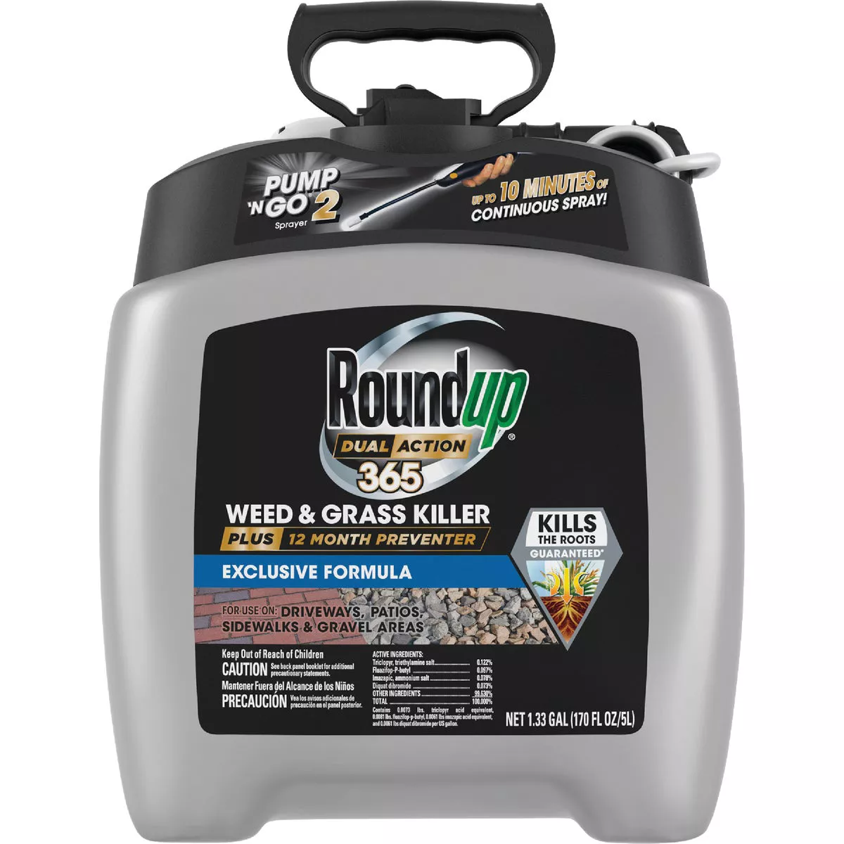 Roundup Dual Action 365 Pump 'N Go 1.33 Gal. Exclusive Formula Sprayer Weed & Grass Killer