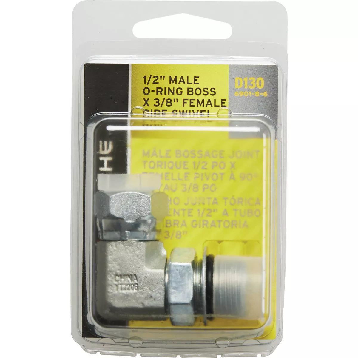 Apache 1/2 In. Male O-Ring x 3/8 In. Female Pipe Swivel 90 Deg Hydraulic Hose Adapter - photo 2