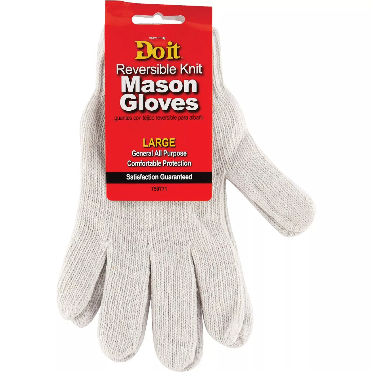 Do it Men's Large Reversible Knit Mason Glove, White - photo 2