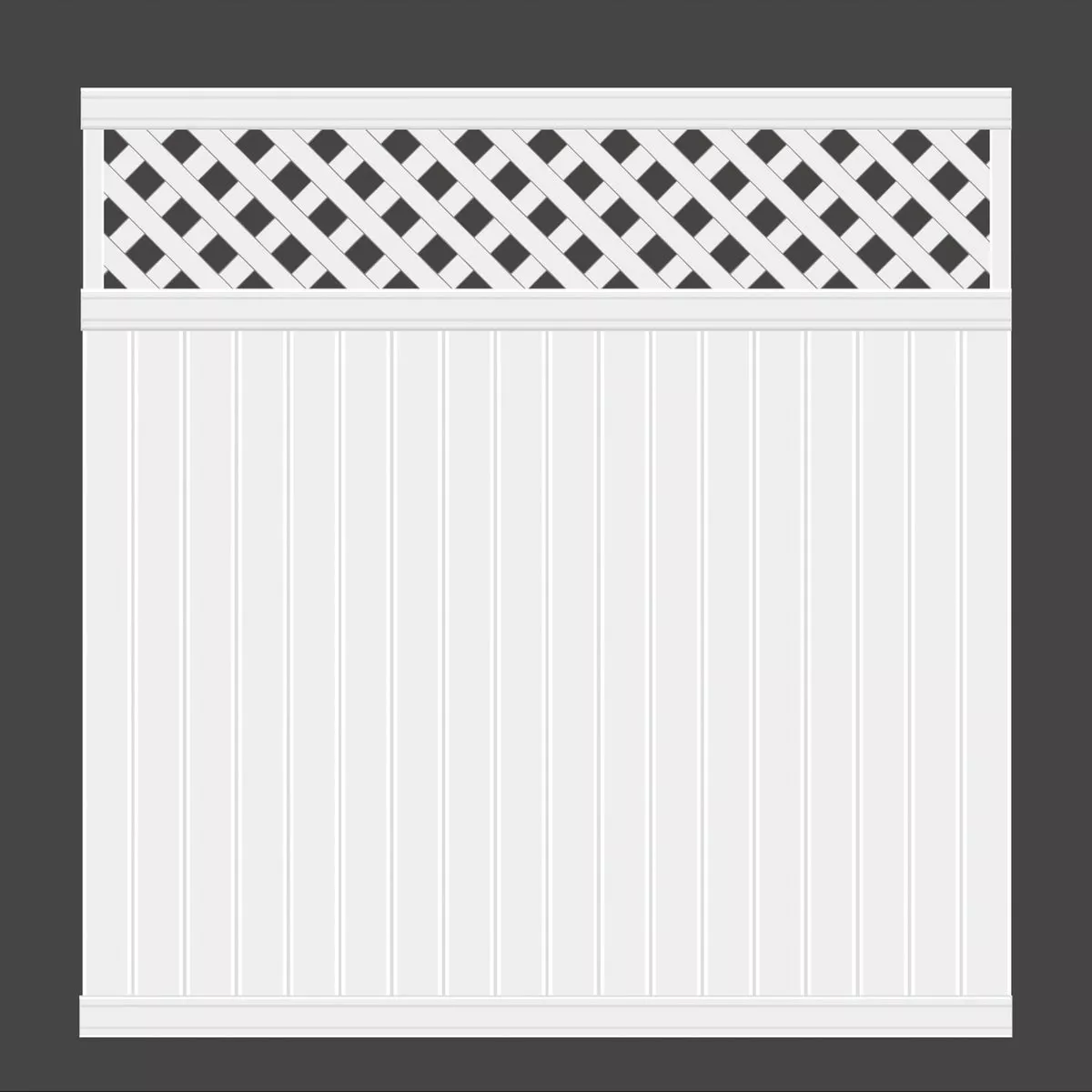 6 Ft. H. x 6 Ft. L. Lattice Top White Vinyl Privacy Fence Panel