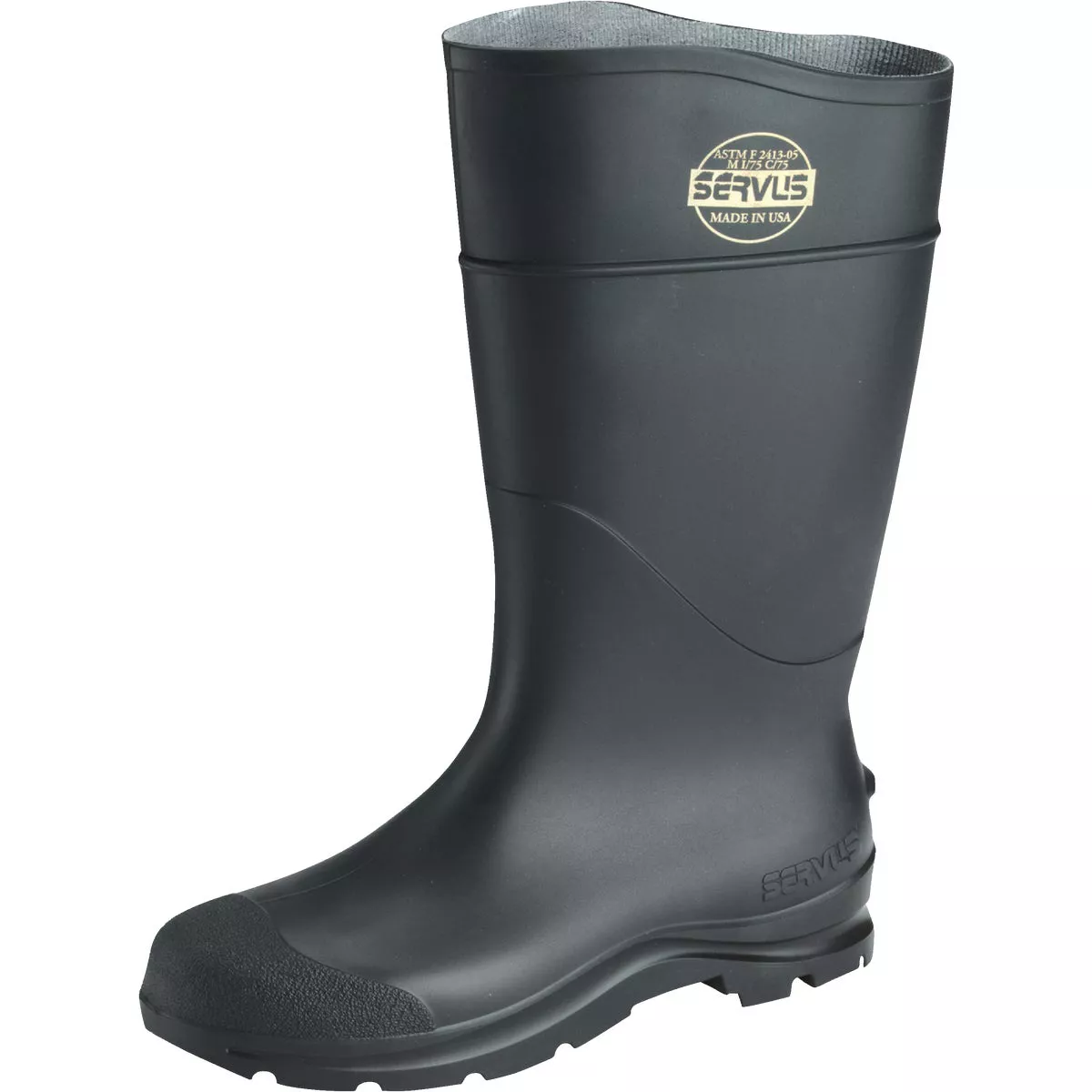 Servus Men's Size 9 Black Steel Toe PVC Rubber Boot