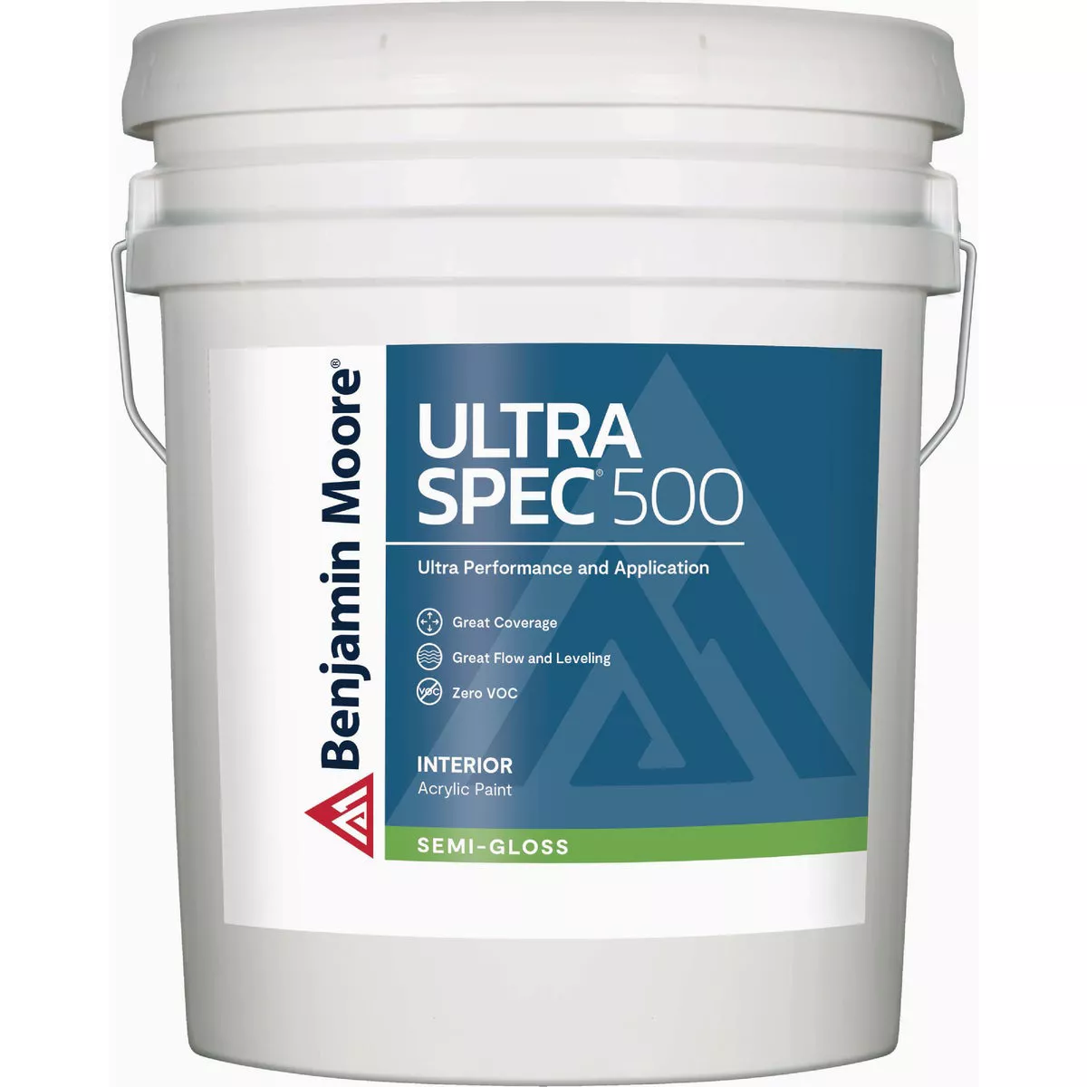 Benjamin Moore Ultra Spec 500 Acrylic Copolymer Semi Gloss Interior Wall Paint, Base 3, 5 Gal.
