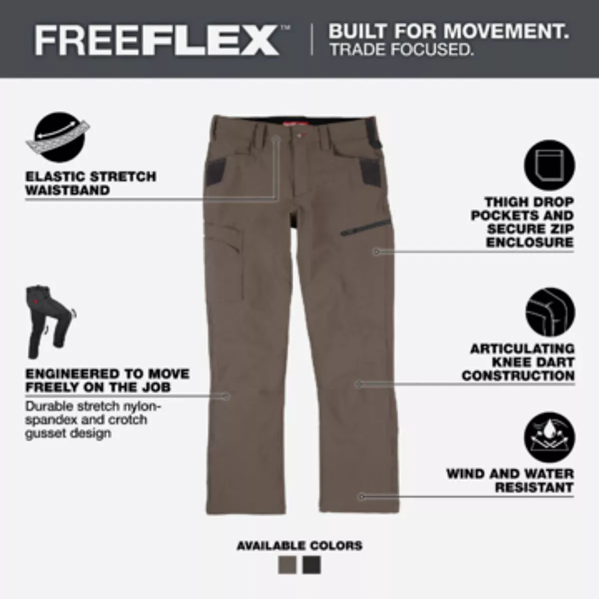 Milwaukee FREEFLEX Brown 36 x 30 Tech Pants - photo 2