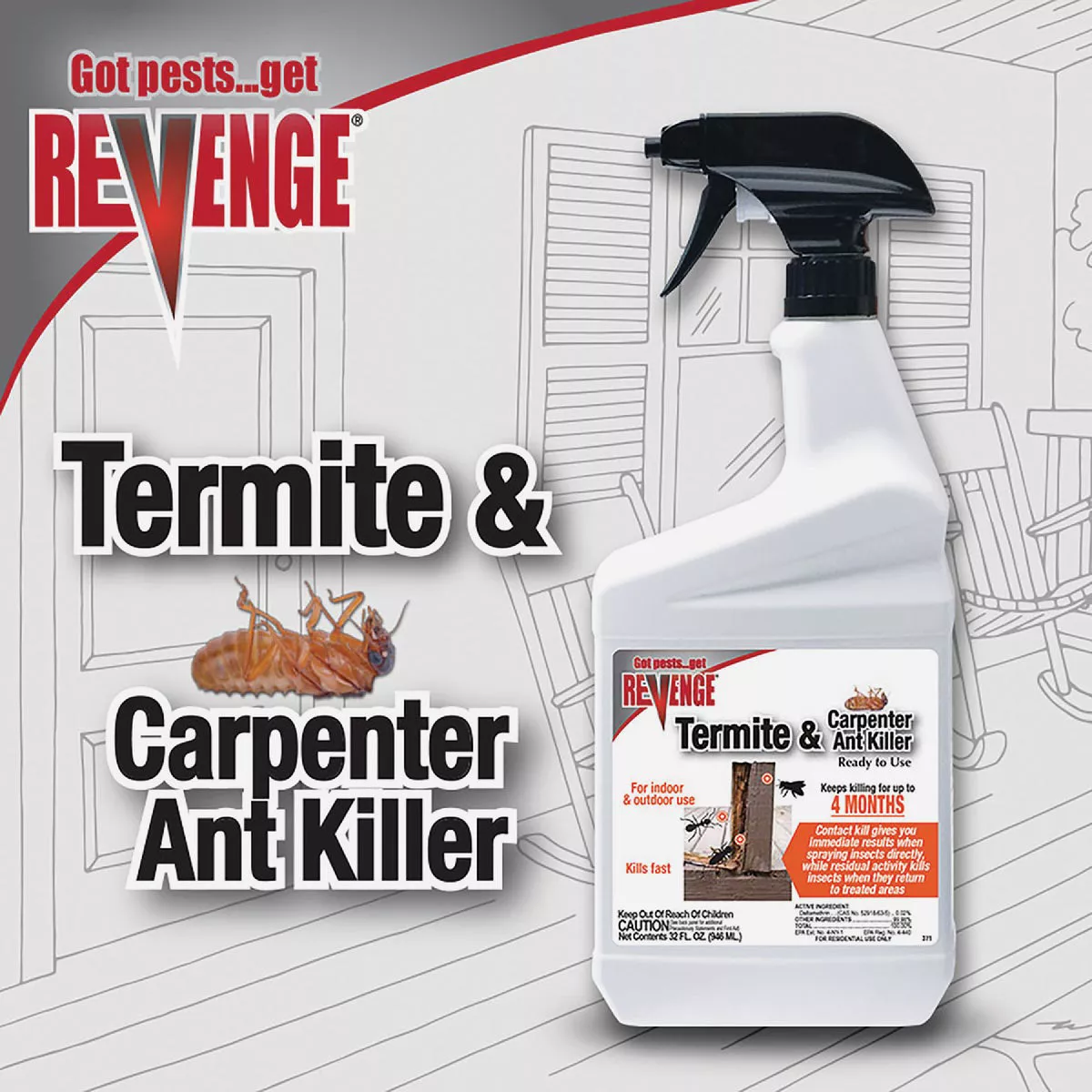 REVENGE 32 Oz. Ready To Use Trigger Spray Long Lasting Termite & Carpenter Ant Killer Spray - photo 2