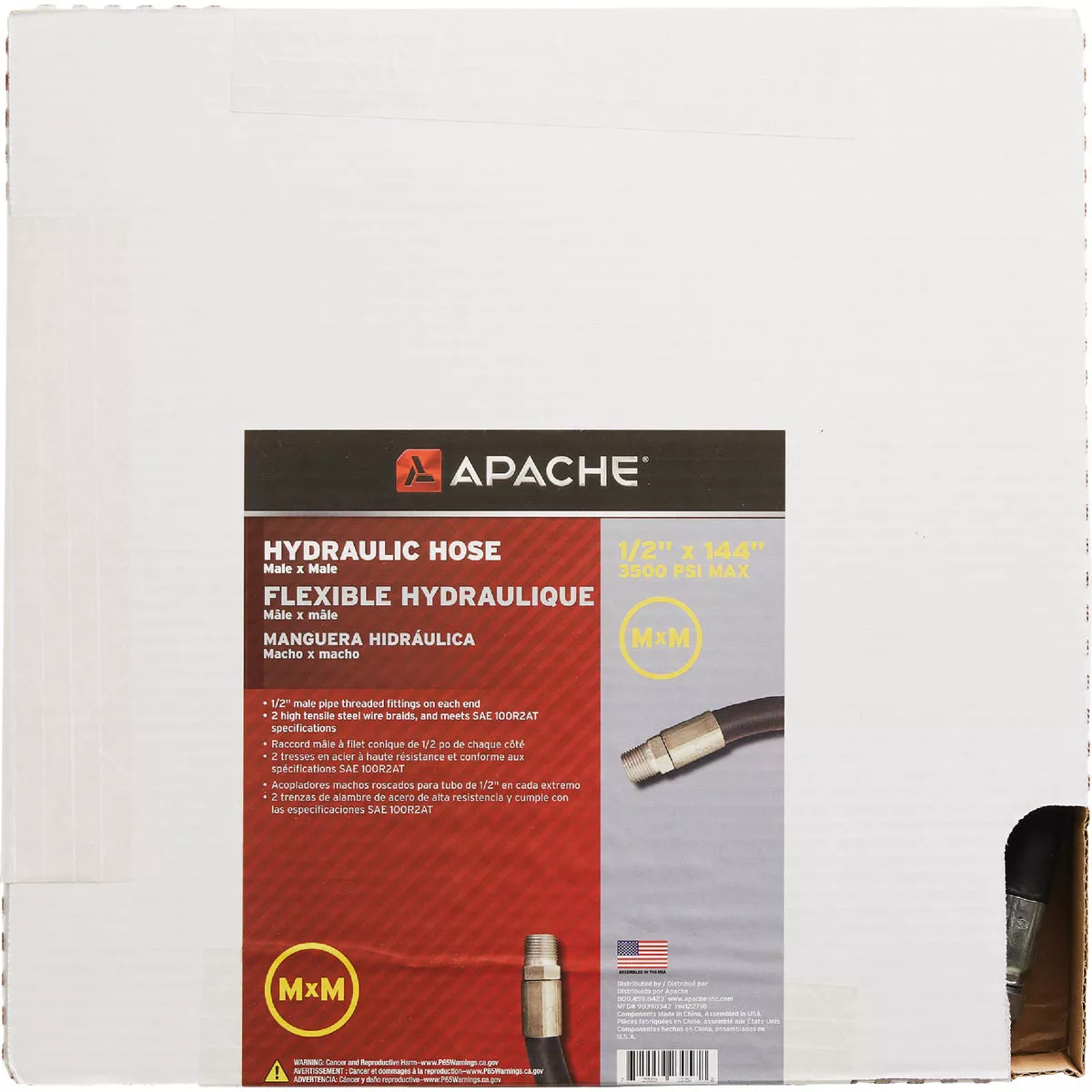 Apache 1/2 In. x 144 In. Male to Male Hydraulic Hose - photo 2