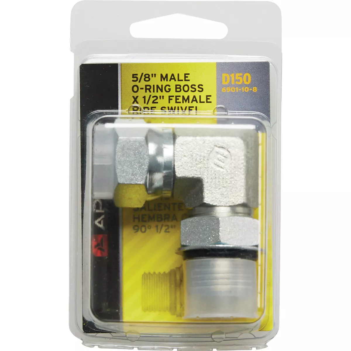 Apache 5/8 In. Male O-Ring x 1/2 In. Female Pipe Swivel 90 Deg Hydraulic Hose Adapter - photo 2