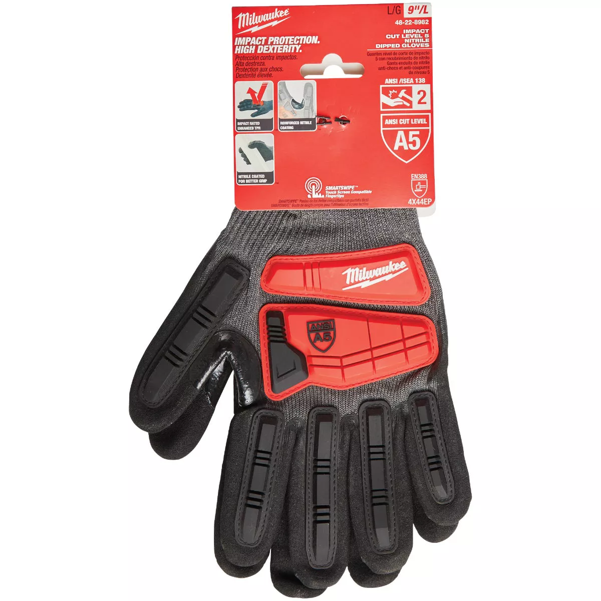 Milwaukee Impact Cut Level 5 Unisex Large Nitrile Dipped Work Gloves - photo 2