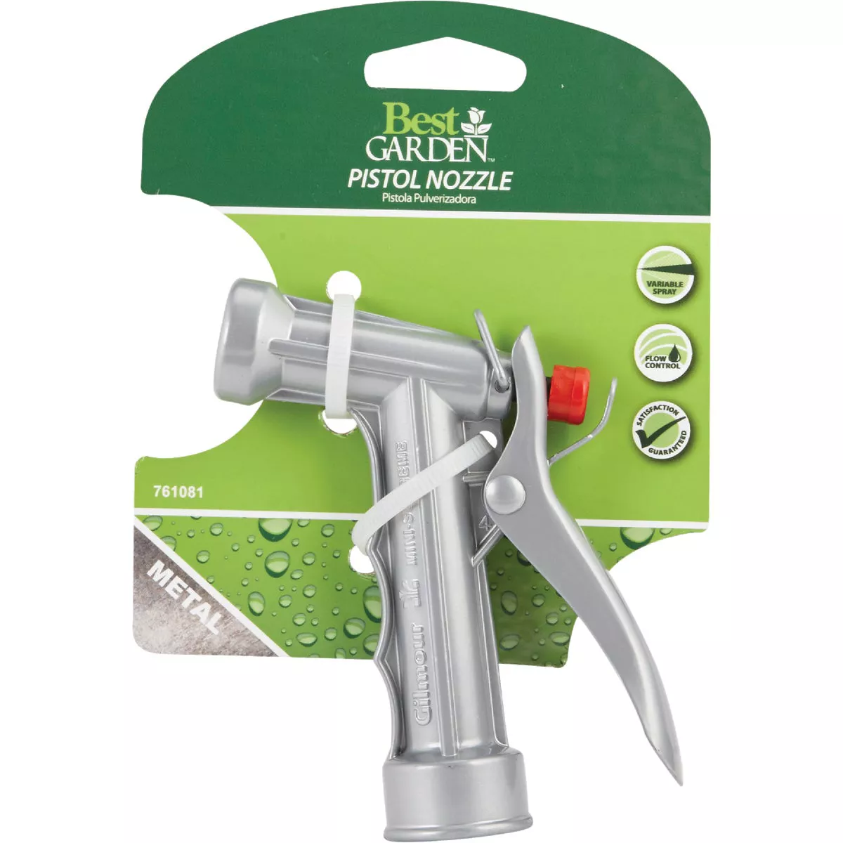 Best Garden Metal Mid-Size Pistol Nozzle, Metallic - photo 2