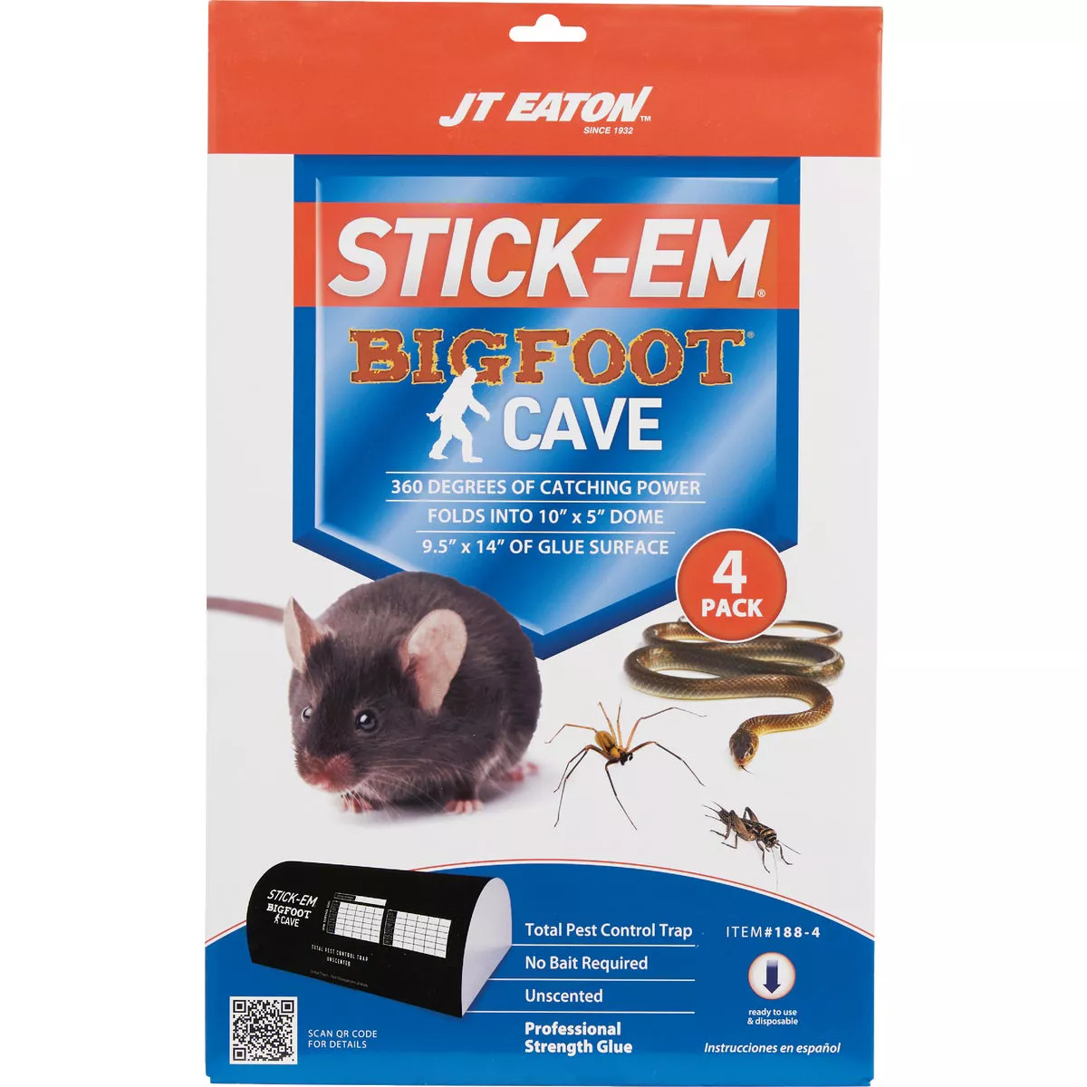 JT Eaton Stick-Em Bigfoot Cave XL Glue Trap (4-Pack) - photo 2