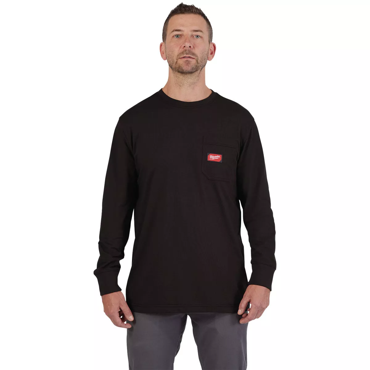 Milwaukee GridIron Medium Black Long Sleeve Heavy-Duty Pocket T-Shirt - photo 3