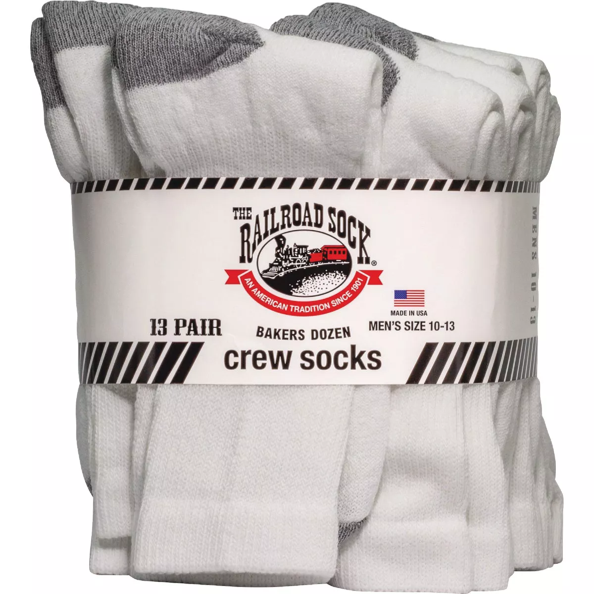 Railroad Sock Bakers Dozen Men's White Crew Sock (13-Pack) - photo 2