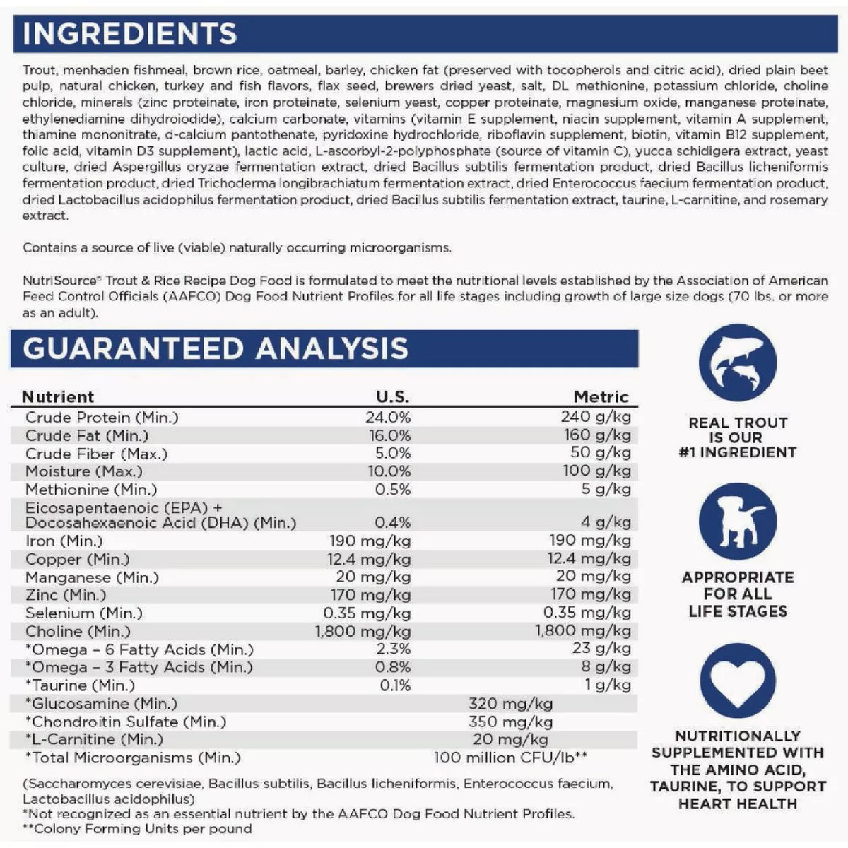 NutriSource 4 Lb. Trout & Rice Recipe Dog Food - photo 2