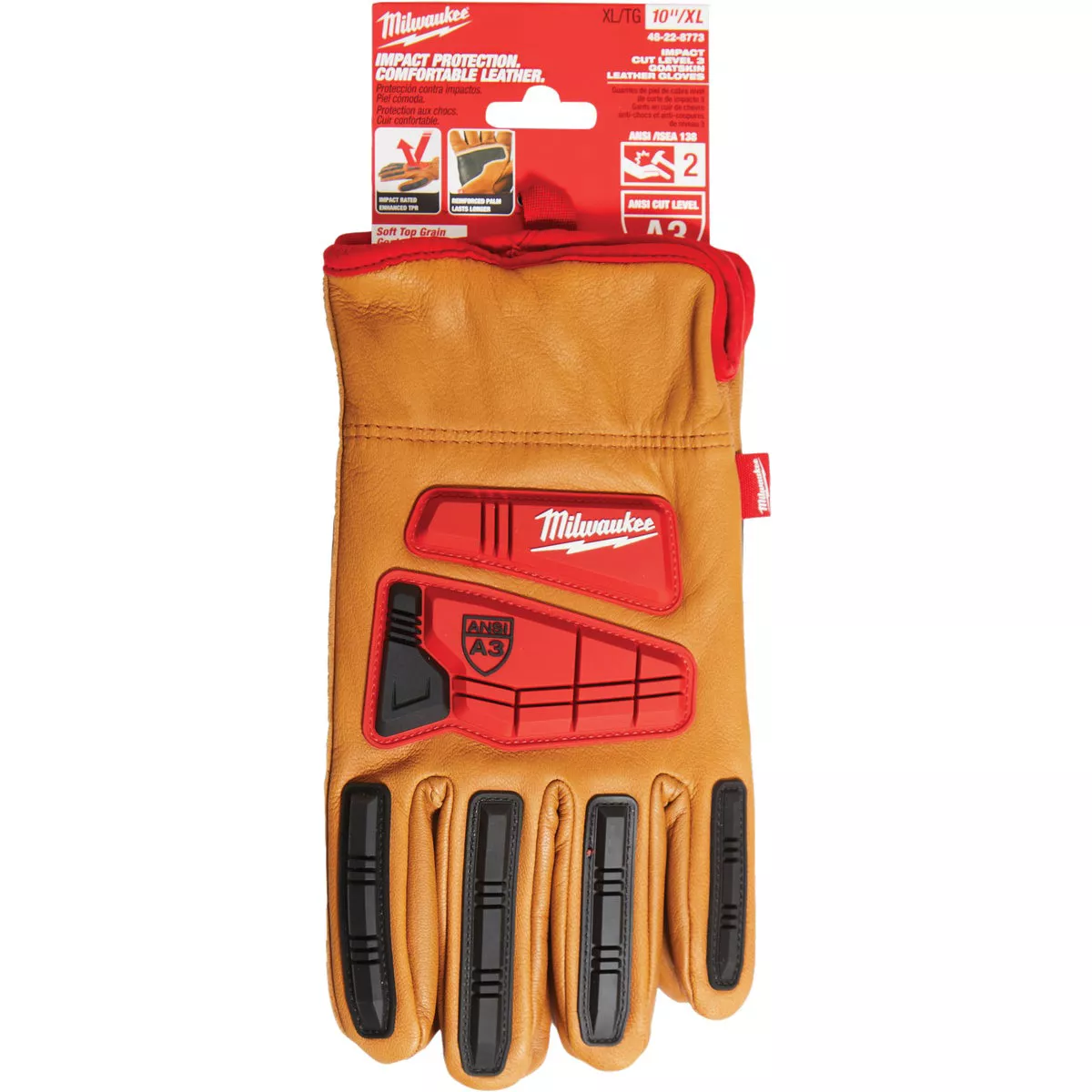 Milwaukee Impact Cut Level 3 Unisex XL Goatskin Leather Work Gloves - photo 2