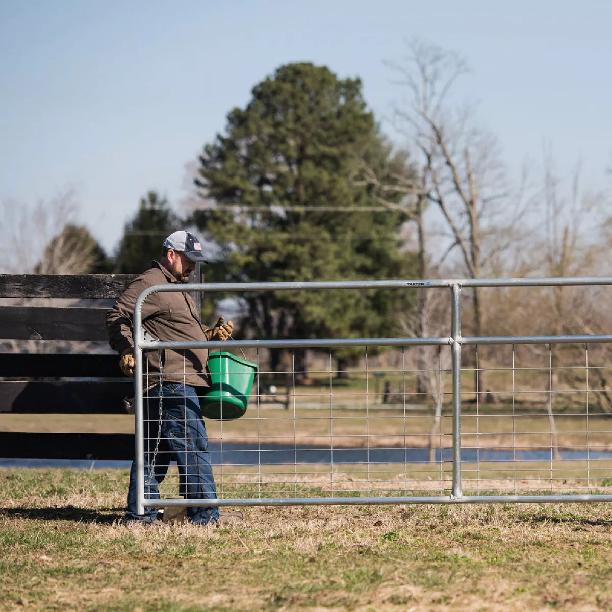 Tarter 50 In. H. x 12 Ft. L. x 1-3/4 In. Tube Diameter Galvanized Wire-Filled Tube Gate - photo 2