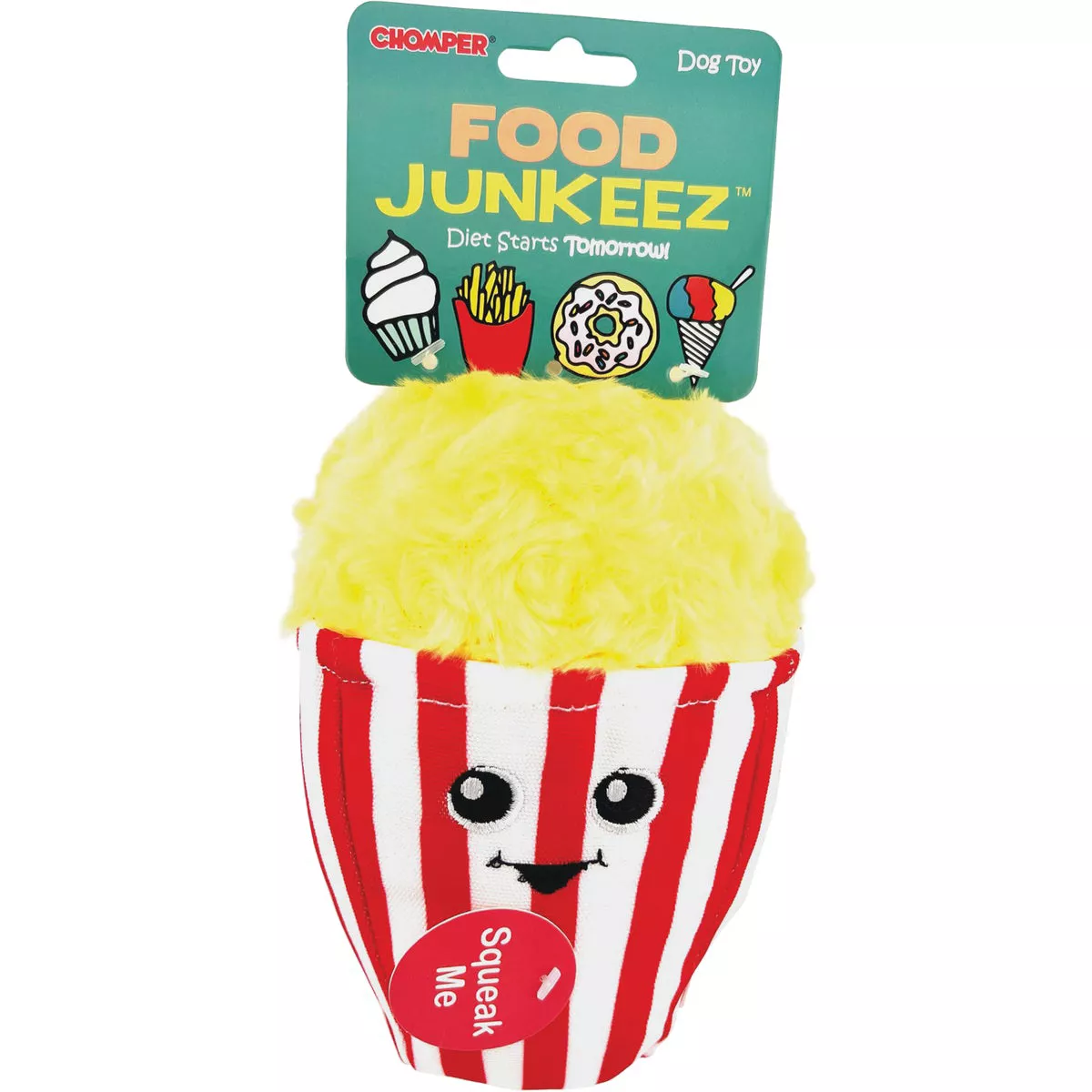 Boss Pet Chomper Food Junkeez Plush Popcorn Small Dog Toy - photo 2