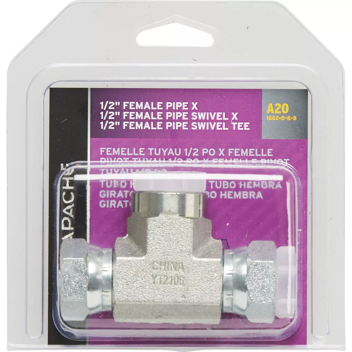 Apache 1/2 In. Female Pipe x 1/2 In. Female Pipe Swivel Hydraulic Hose Adapter - photo 2