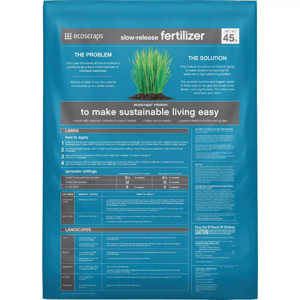 Scotts EcoScraps 45 Lb. 2500 Sq. Ft. Slow-Release Fertilizer - photo 5