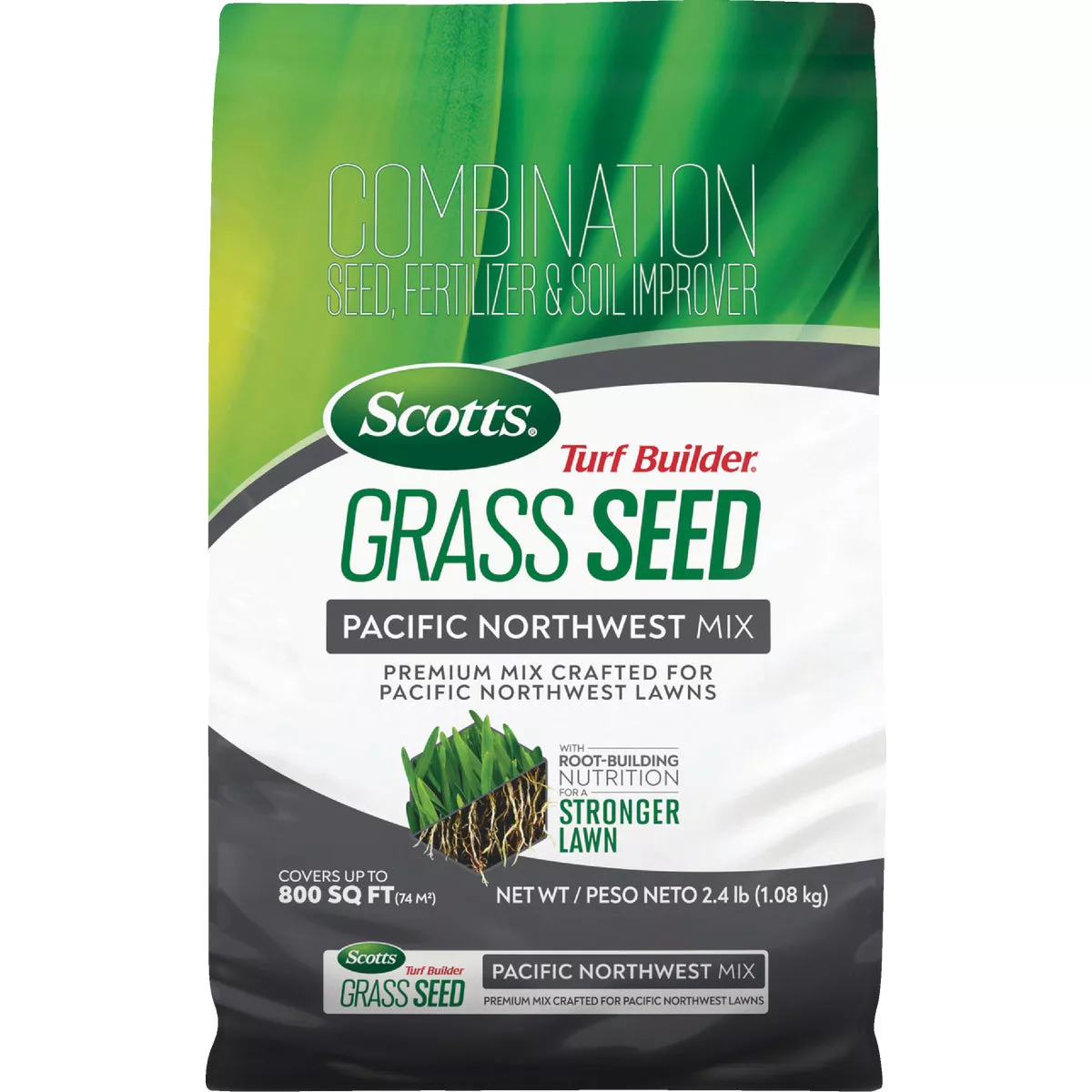 Scotts Turf Builder 2.4 Lb. 200 Sq. Ft. Pacific Northwest Mix Grass Seed, Fertilizer, and Soil Improver Combination