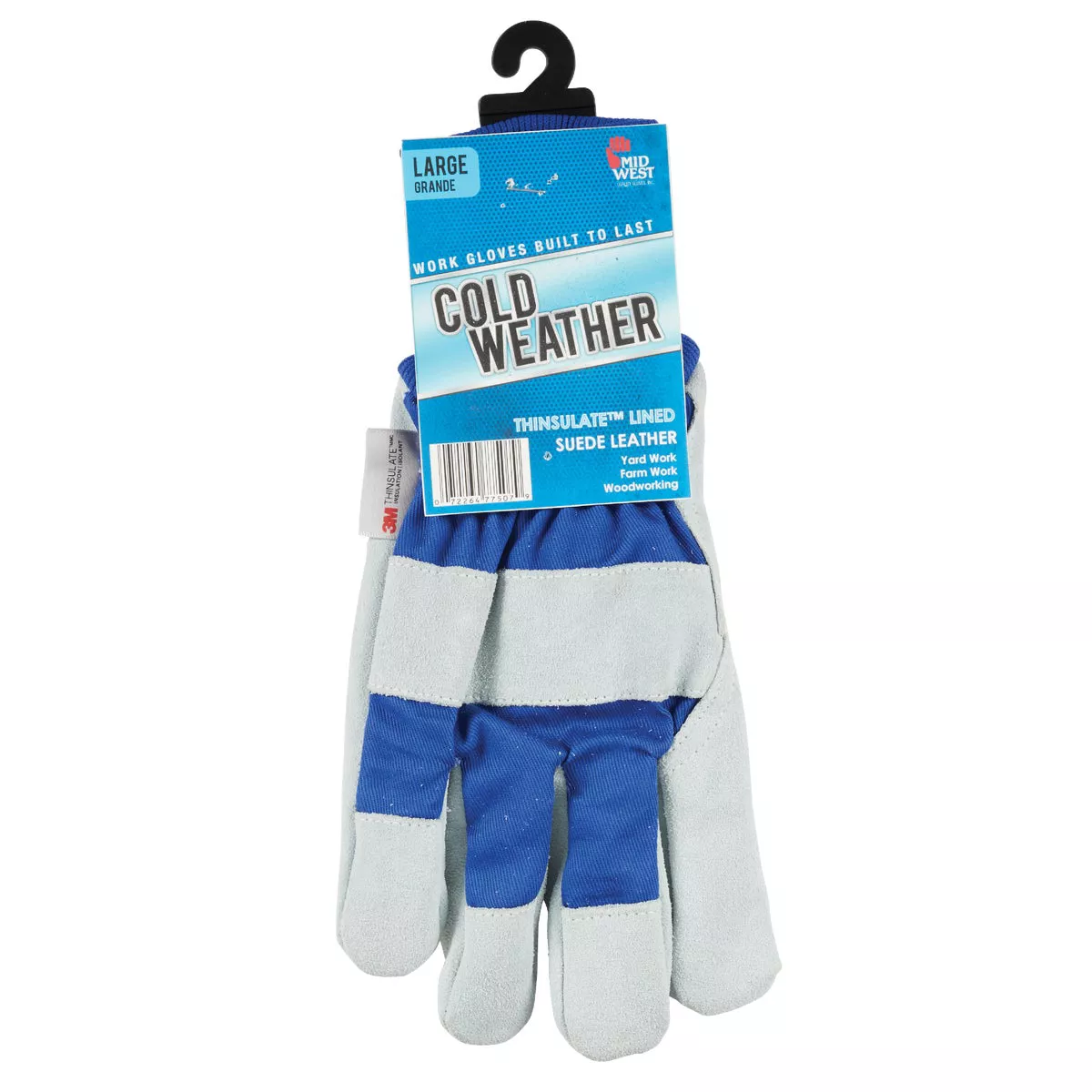 Midwest Gloves & Gear Men's Large Thinsulate Lined Suede Cowhide Work Glove - photo 2